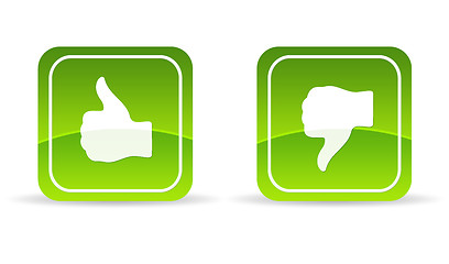 Image showing Green thumbs up and down Icon