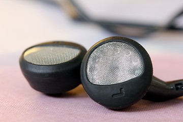 Image showing simple headphones macro shot