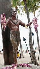 Image showing Statue of Duke Kahanamoku Waikiki, Oahu Island Hawaii