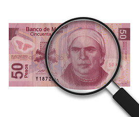 Image showing Magnifying Glass - 50 Pesos - Front Side