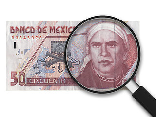 Image showing Magnifying Glass - 50 Mexican Pesos - Front Side