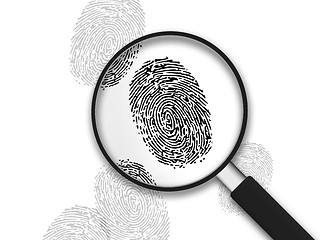 Image showing Magnifying Glass - Finger Prints