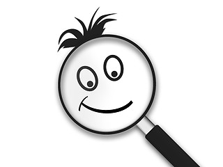 Image showing Magnifying Glass Smiley