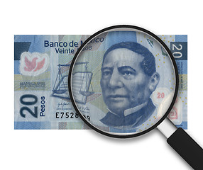 Image showing Magnifying Glass - 20 Pesos - Front Side