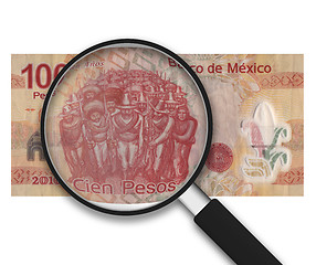 Image showing Magnifying Glass - 100 Pesos - Front Side