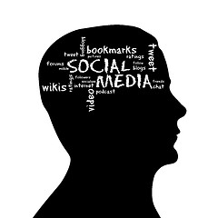 Image showing Silhouette head - Social Media