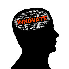 Image showing Silhouette head - Innovate