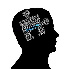 Image showing Silhouette head - Success Puzzle