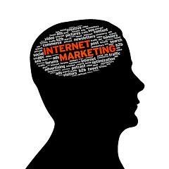 Image showing Silhouette head - Internet Marketing