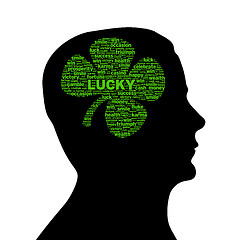 Image showing Silhouette head - Lucky