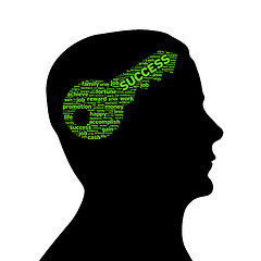 Image showing Silhouette head - Key to success