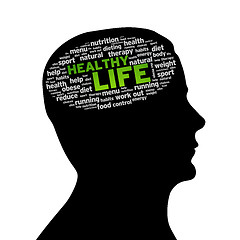 Image showing Silhouette head - Healthy Life