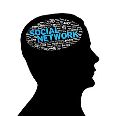 Image showing Silhouette head - Social Network