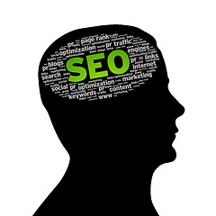 Image showing Silhouette head - SEO