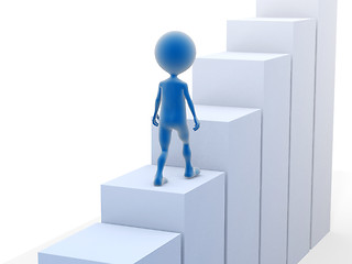 Image showing Business man climbing stairs. 3d rendered illustration. 