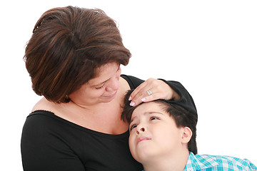 Image showing Family of mother and son having good time 