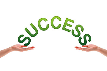 Image showing Hands holding the word Success.