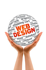 Image showing Hands holding a Web Design Sphere