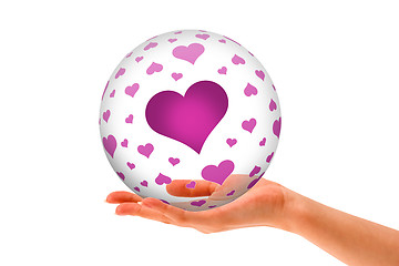 Image showing Hand holding a  Love 3D Sphere