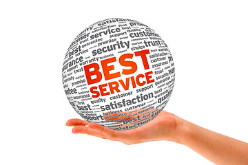 Image showing Hand holding a Best Service Sphere