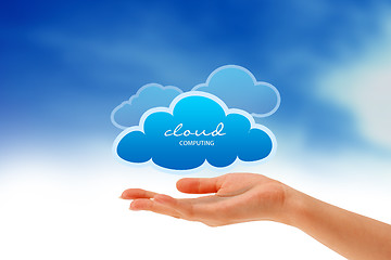 Image showing Hand holding a Cloud