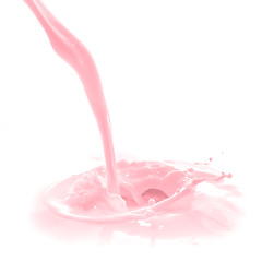 Image showing strawberry milk splash