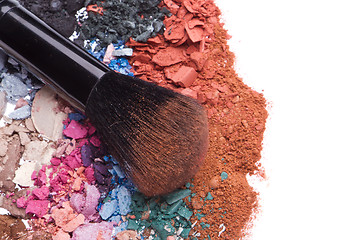 Image showing set of multicolor crushed eyeshadows