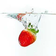 Image showing strawberry in the water