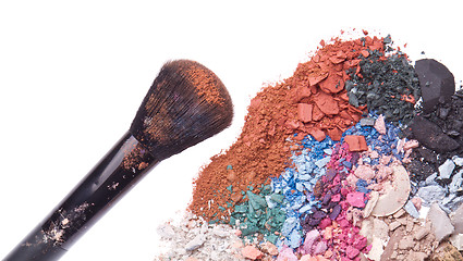 Image showing set of multicolor crushed eyeshadows