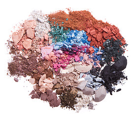 Image showing set of multicolor crushed eyeshadows