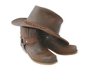 Image showing western hat and boots