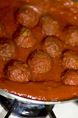 Image showing meatballs tomato sauce