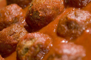Image showing meatballs tomato sauce