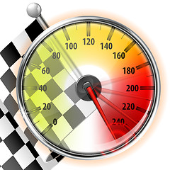 Image showing Speedometer with Flag