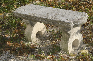 Image showing old stone bench
