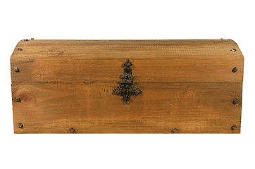 Image showing old wooden coffer closed isolated