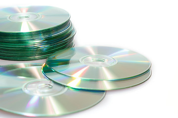 Image showing compact discs cd on a white background 