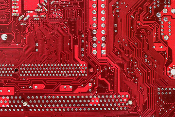 Image showing Close up of computer circuit motherboard