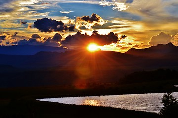 Image showing Sunset Drakensberg Mountains