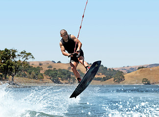 Image showing Boy Wakeboarding