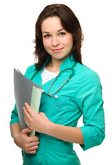 Image showing Portrait of a happy young woman doctor