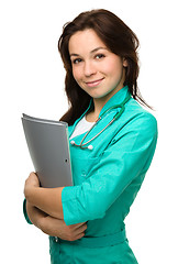 Image showing Portrait of a happy young woman doctor