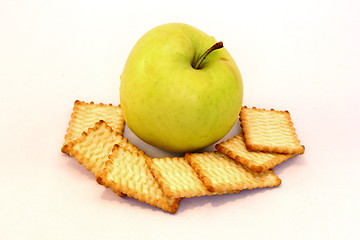 Image showing apple and biscuits