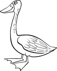 Image showing Cartoon goose coloring page