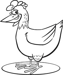 Image showing Cartoon hen coloring page