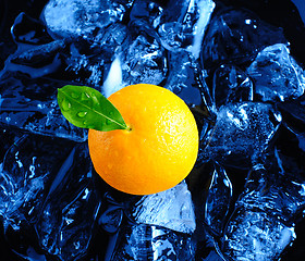 Image showing Orange and ice