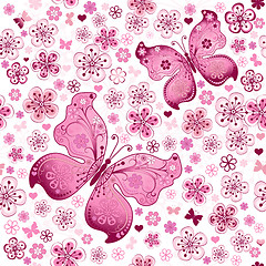 Image showing Seamless spring floral pattern