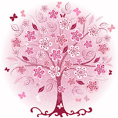 Image showing Pink decorative spring tree