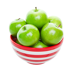 Image showing Bowl of Green Apples