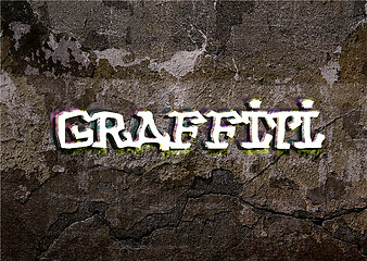 Image showing graffiti word wrote on brick wall